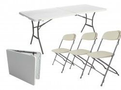 Tables et chaises pliantes de réception