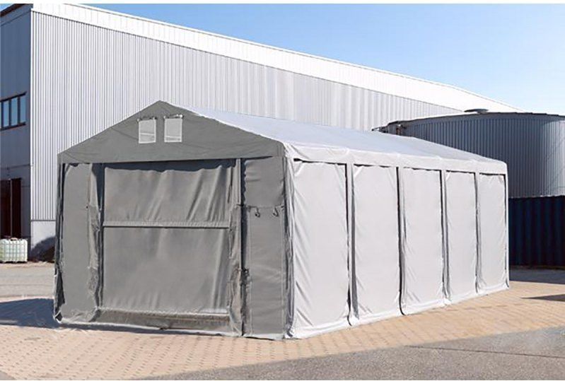 8x10 80 m² tente/hangar de stockage, H. 3,46 m, porte 4,14x2,6 m